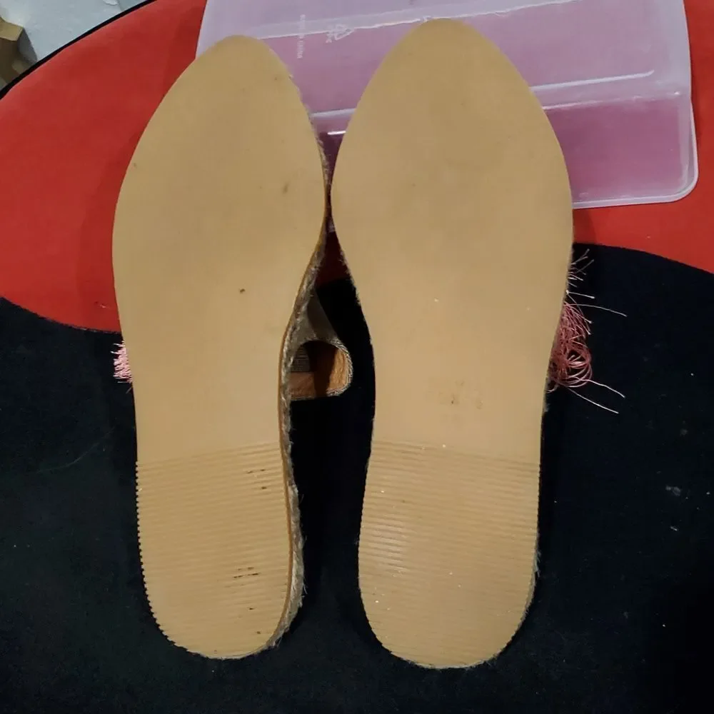 Silvia Cobos Sunrise Mules Espadrille Flats With Tassles Size 8.5